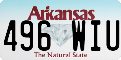 AR license plate 496WIU