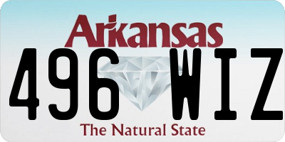AR license plate 496WIZ