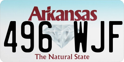 AR license plate 496WJF
