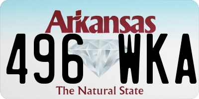 AR license plate 496WKA