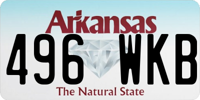 AR license plate 496WKB
