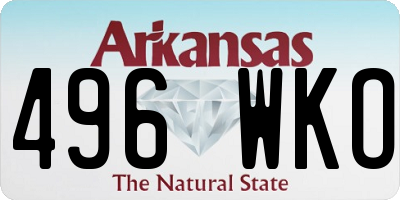 AR license plate 496WKO