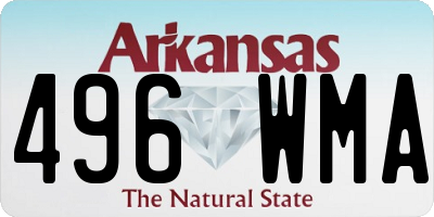 AR license plate 496WMA