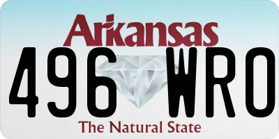 AR license plate 496WRO
