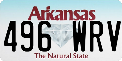 AR license plate 496WRV