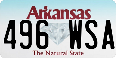 AR license plate 496WSA