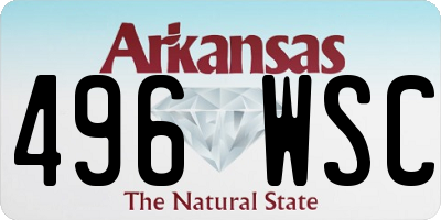 AR license plate 496WSC