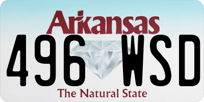 AR license plate 496WSD