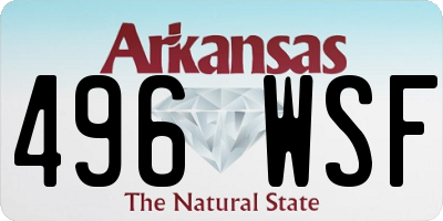 AR license plate 496WSF