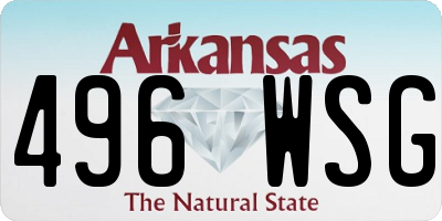 AR license plate 496WSG