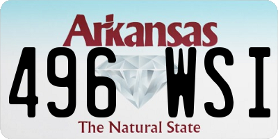 AR license plate 496WSI