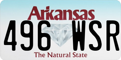 AR license plate 496WSR