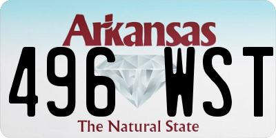 AR license plate 496WST