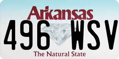 AR license plate 496WSV