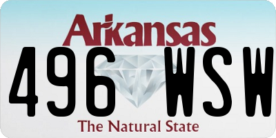 AR license plate 496WSW