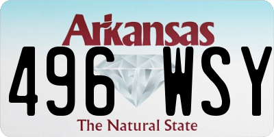 AR license plate 496WSY