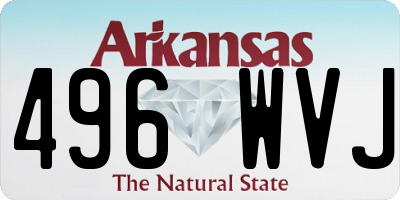 AR license plate 496WVJ