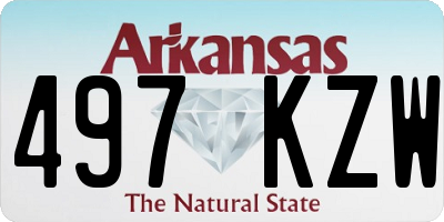 AR license plate 497KZW