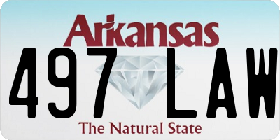 AR license plate 497LAW