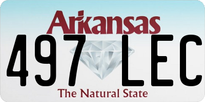 AR license plate 497LEC