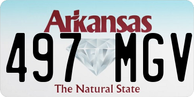 AR license plate 497MGV