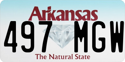 AR license plate 497MGW