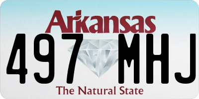 AR license plate 497MHJ