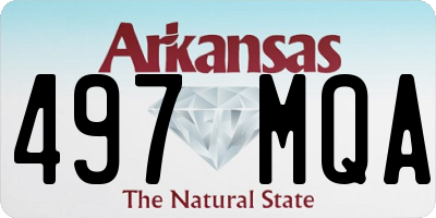 AR license plate 497MQA