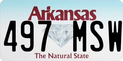 AR license plate 497MSW