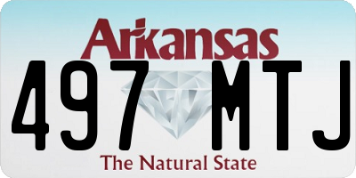 AR license plate 497MTJ