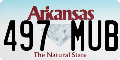 AR license plate 497MUB