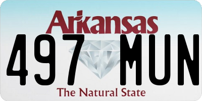 AR license plate 497MUN