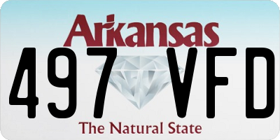 AR license plate 497VFD