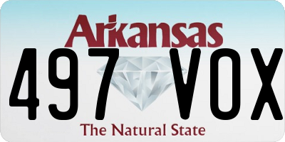 AR license plate 497VOX