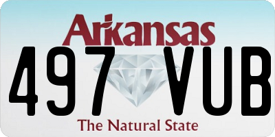 AR license plate 497VUB