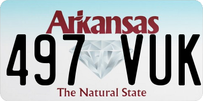 AR license plate 497VUK