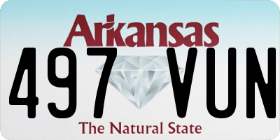 AR license plate 497VUN