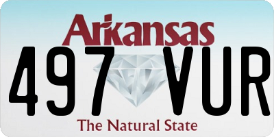 AR license plate 497VUR