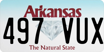 AR license plate 497VUX