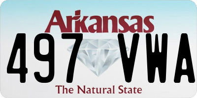 AR license plate 497VWA