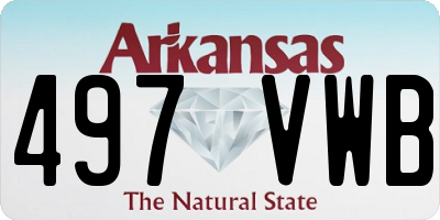 AR license plate 497VWB