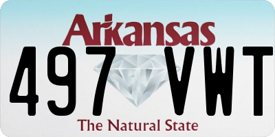 AR license plate 497VWT