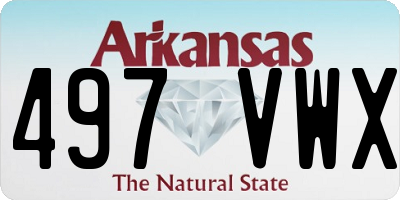 AR license plate 497VWX