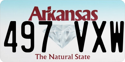 AR license plate 497VXW