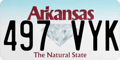 AR license plate 497VYK