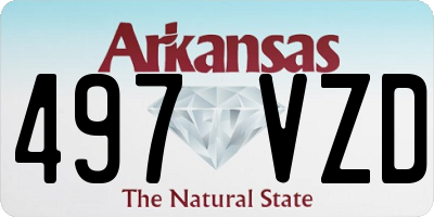 AR license plate 497VZD