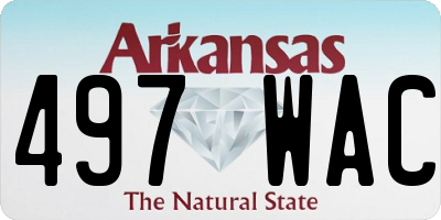 AR license plate 497WAC