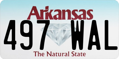 AR license plate 497WAL