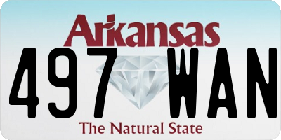 AR license plate 497WAN