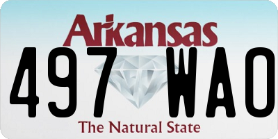 AR license plate 497WAO